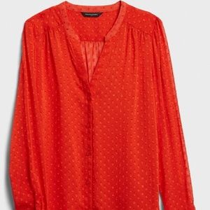 NWT Banana Republic Factory Drapey Classic Textured Blouse, Size XS